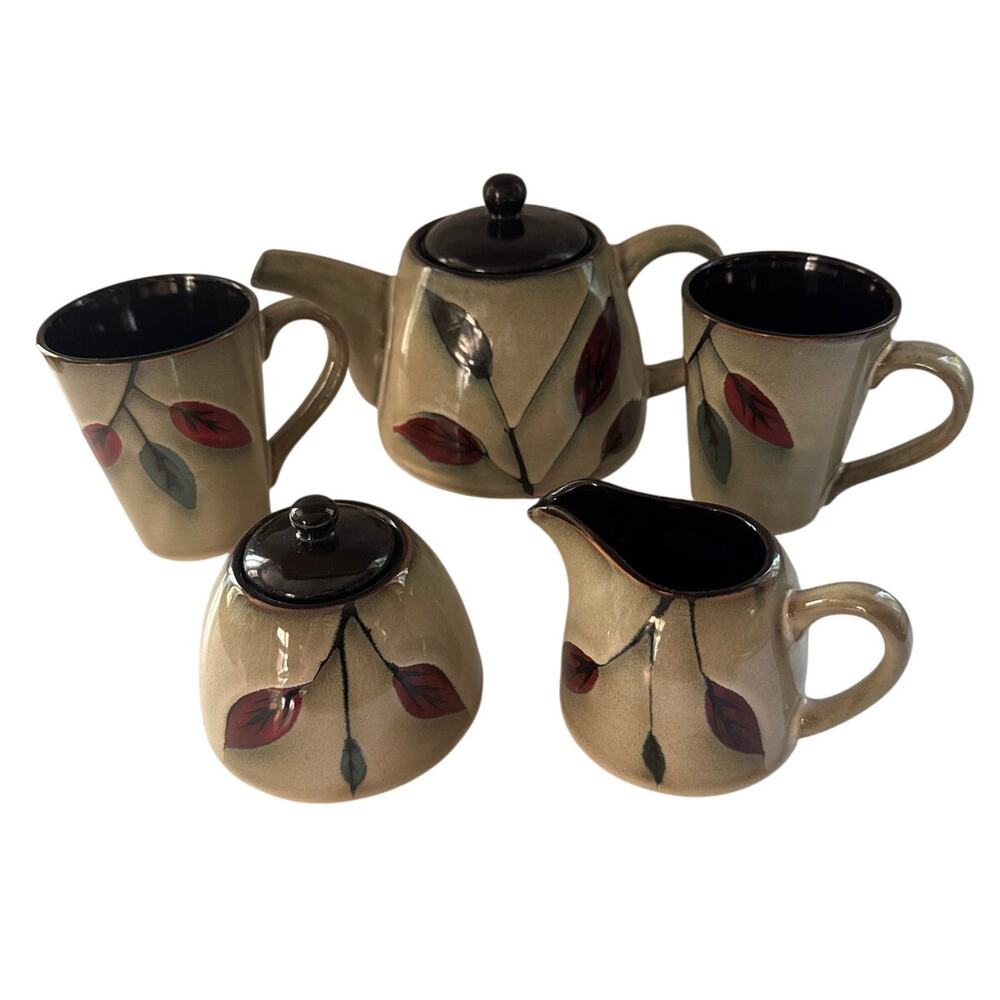 Ireland's Irish Tara pottery Tea Set- tea pot, jug, sugar bowl and two cups